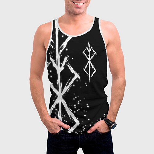Мужская майка без рукавов КЛЕЙМО ЖЕРТВЫ - БЕРСЕРК / 3D-Белый – фото 3