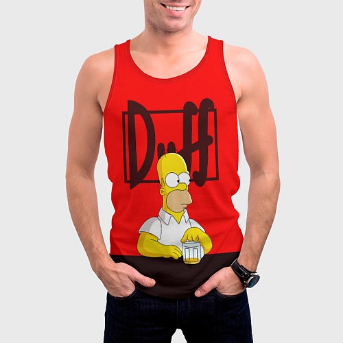 Мужская майка без рукавов Homer Duff / 3D-Красный – фото 3