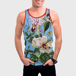 Майка-безрукавка мужская Цветы Сине-Цветочный Букет, цвет: 3D-красный — фото 2