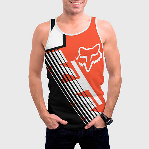Мужская майка без рукавов FOX X KTM Сollaboration / 3D-Белый – фото 3