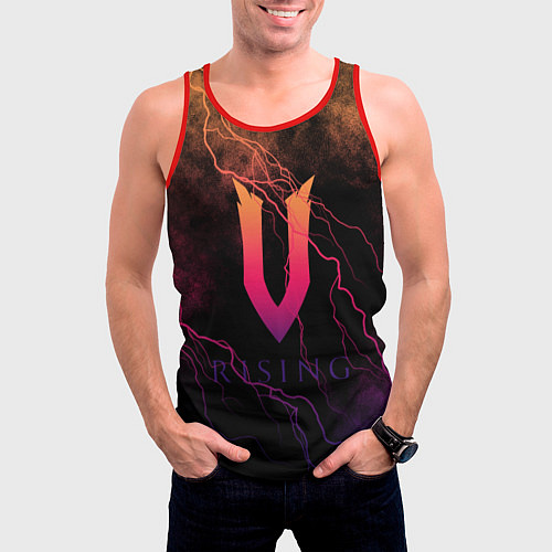 Мужская майка без рукавов V Rising молнии / 3D-Красный – фото 3