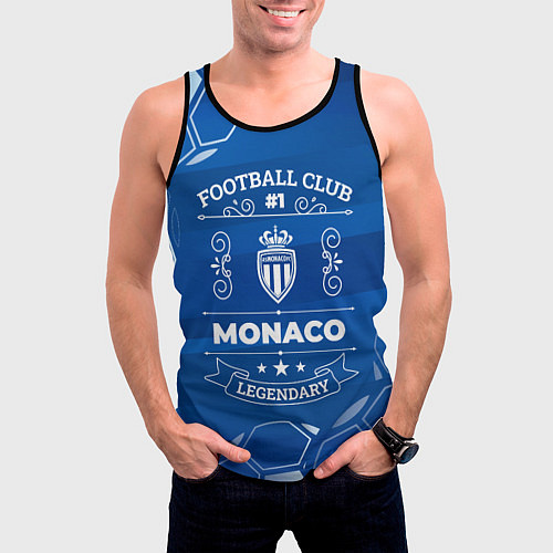 Мужская майка без рукавов Monaco Football Club Number 1 / 3D-Черный – фото 3