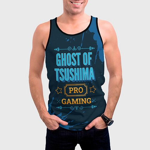 Мужская майка без рукавов Игра Ghost of Tsushima: PRO Gaming / 3D-Черный – фото 3