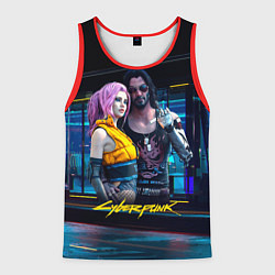 Майка-безрукавка мужская Johnny и Vi Girl Cyberpunk2077, цвет: 3D-красный