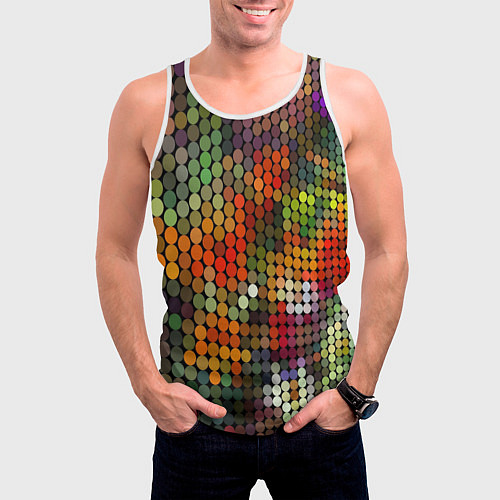 Мужская майка без рукавов Диско шар / 3D-Белый – фото 3