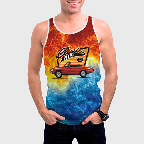 Мужская майка без рукавов Classic ride / 3D-Белый – фото 3
