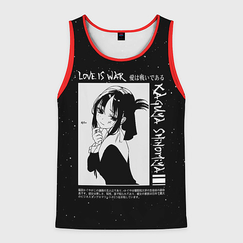 Мужская майка без рукавов KAGUYA SHINOMIYA В ЛЮБВИ КАК НА ВОЙНЕ / 3D-Красный – фото 1