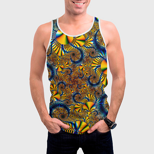 Мужская майка без рукавов FRACTAL COLOR PATTERN / 3D-Белый – фото 3