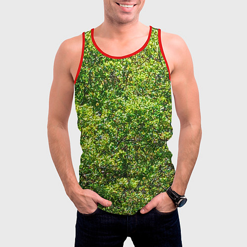 Мужская майка без рукавов Камуфляж Дубки / 3D-Красный – фото 3