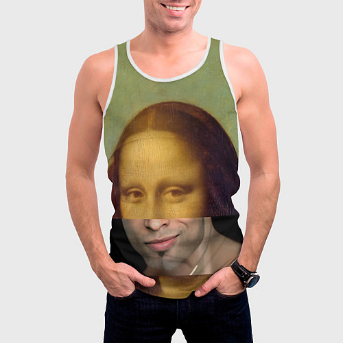 Мужская майка без рукавов Рикардо Лиза / 3D-Белый – фото 3