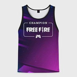 Майка-безрукавка мужская Free Fire Gaming Champion: рамка с лого и джойстик, цвет: 3D-черный