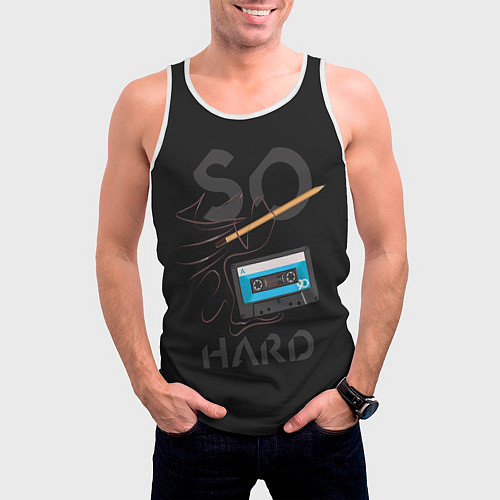 Мужская майка без рукавов Так тяжело / 3D-Белый – фото 3