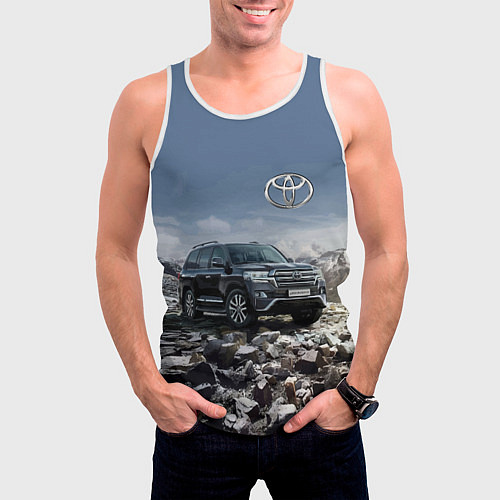 Мужская майка без рукавов Toyota Land Cruiser 200 V8 / 3D-Белый – фото 3