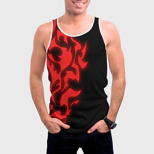 Мужская майка без рукавов КРАСНЫЙ ЩИТ ПРОКЛЯТЫЙ / 3D-Белый – фото 3