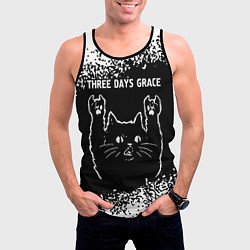 Майка-безрукавка мужская Группа Three Days Grace и Рок Кот, цвет: 3D-черный — фото 2