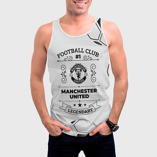 Мужская майка без рукавов Manchester United Football Club Number 1 Legendary / 3D-Белый – фото 3