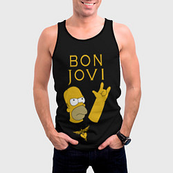 Майка-безрукавка мужская Bon Jovi Гомер Симпсон Рокер, цвет: 3D-черный — фото 2