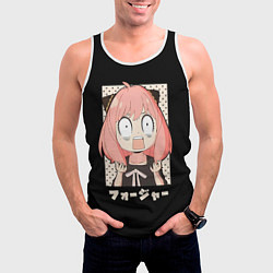 Майка-безрукавка мужская Anya Forger Иероглифы, цвет: 3D-белый — фото 2