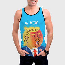 Майка-безрукавка мужская Дональд Трамп и Твиттер, цвет: 3D-черный — фото 2