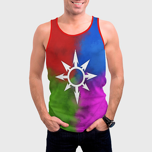 Мужская майка без рукавов Хаос абстракция / 3D-Красный – фото 3