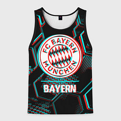 Майка-безрукавка мужская Bayern FC в стиле Glitch на темном фоне, цвет: 3D-черный