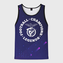 Майка-безрукавка мужская Символ Benfica и круглая надпись Football Legends, цвет: 3D-черный
