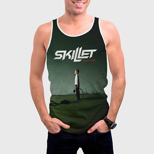 Мужская майка без рукавов Comatose - Skillet / 3D-Белый – фото 3
