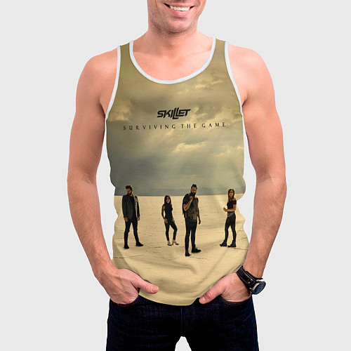 Мужская майка без рукавов Surviving The Game - Skillet / 3D-Белый – фото 3