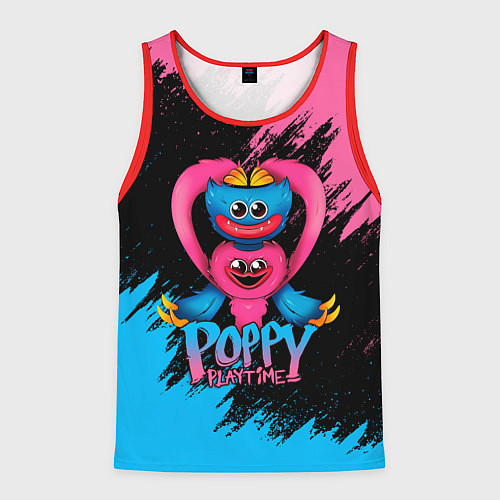 Мужская майка без рукавов GAME POPPY PLAYTIME HAGGY WAGGY AND KISSY MISSY / 3D-Красный – фото 1