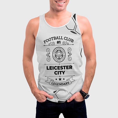 Мужская майка без рукавов Leicester City Football Club Number 1 Legendary / 3D-Белый – фото 3