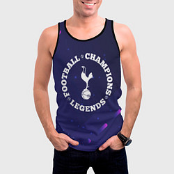 Майка-безрукавка мужская Символ Tottenham и круглая надпись Football Legend, цвет: 3D-черный — фото 2