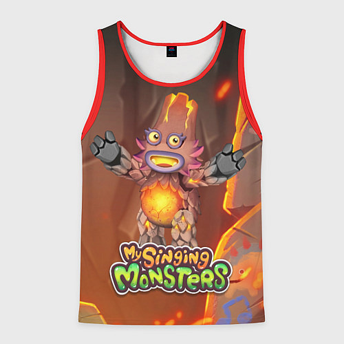 Мужская майка без рукавов My singing monsters ЛАВАТЁКА / 3D-Красный – фото 1