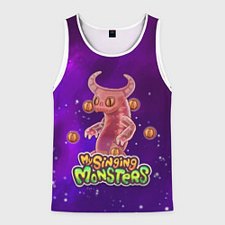 Майка-безрукавка мужская My singing monsters ЭПИЧЕСКИЙ ВУЖАС, цвет: 3D-белый