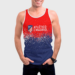 Майка-безрукавка мужская Atletico madrid атлетико мадрид брызги красок, цвет: 3D-белый — фото 2