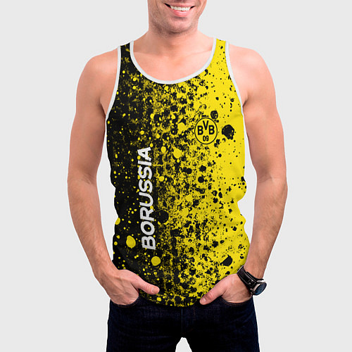 Мужская майка без рукавов Боруссия краска / 3D-Белый – фото 3