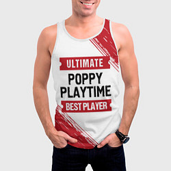 Майка-безрукавка мужская Poppy Playtime: красные таблички Best Player и Ult, цвет: 3D-белый — фото 2