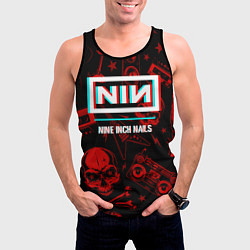 Майка-безрукавка мужская Nine Inch Nails Rock Glitch, цвет: 3D-черный — фото 2