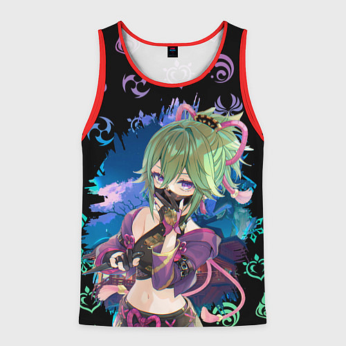Мужская майка без рукавов Куки Синобу Геншин Импакт / 3D-Красный – фото 1