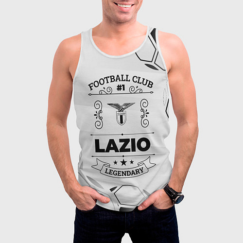 Мужская майка без рукавов Lazio Football Club Number 1 Legendary / 3D-Белый – фото 3