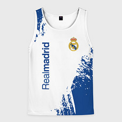 Майка-безрукавка мужская Реал Мадрид краска, цвет: 3D-белый
