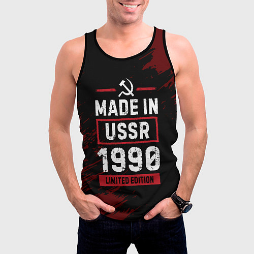 Мужская майка без рукавов Made In USSR 1990 Limited Edition / 3D-Черный – фото 3