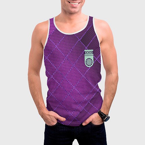 Мужская майка без рукавов Фанат ФК Уфа / 3D-Белый – фото 3