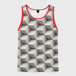Майка-безрукавка мужская 3D Куб Оптическая иллюзия 3D Cube, цвет: 3D-красный