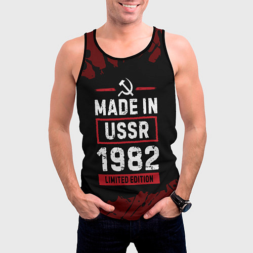 Мужская майка без рукавов Made In USSR 1982 Limited Edition / 3D-Черный – фото 3