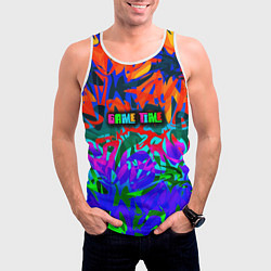 Майка-безрукавка мужская Game time Абстрактный пятнистый узор, цвет: 3D-белый — фото 2