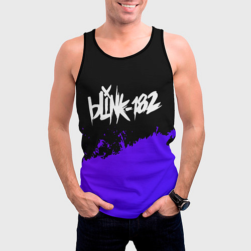 Мужская майка без рукавов Blink 182 Purple Grunge / 3D-Черный – фото 3