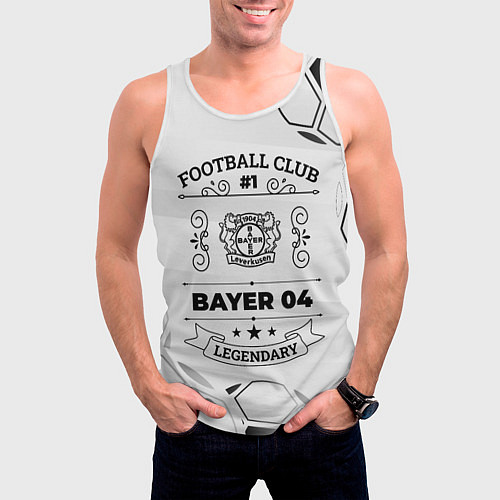 Мужская майка без рукавов Bayer 04 Football Club Number 1 Legendary / 3D-Белый – фото 3