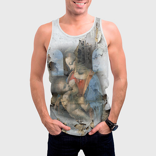 Мужская майка без рукавов Мадонна Литта Леонардо да Винчи Post-art / 3D-Белый – фото 3