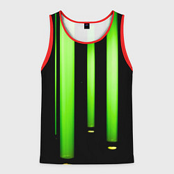 Майка-безрукавка мужская Абстрактные неоновые колбы с кислотой - Зелёный, цвет: 3D-красный