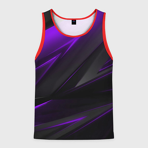 Мужская майка без рукавов Geometry Черный и фиолетовый / 3D-Красный – фото 1